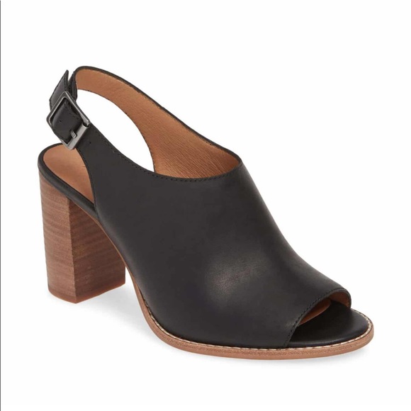 Madewell Shoes - Madewell Black Leather Healed Fall Sandal